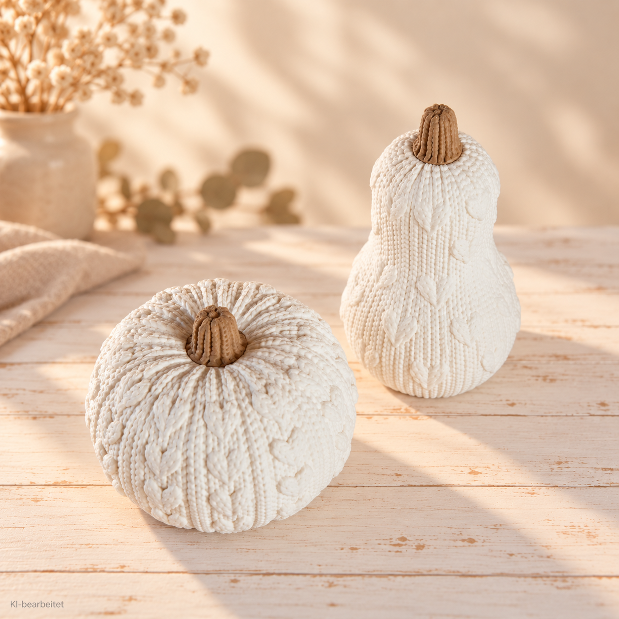 Herbst-Kürbisse mit Strickmuster – Bild 3